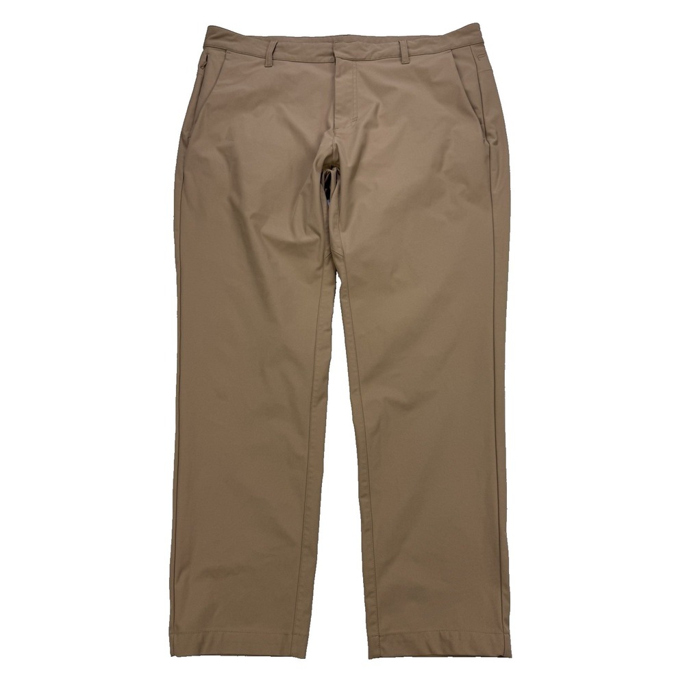 Fabletics The Don Trouser Pants Men 38x32 Beige Slim Fit Water Wrinkle Resistant